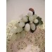 8" GRAPE CLUSTER LIGHT GREEN  NATURAL STONES on WIRE, STEM with 5 STONE LEAVES   122940106820
